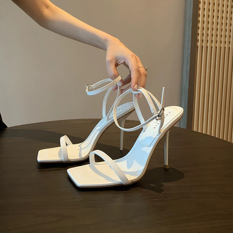 Black High-heeled Sandals Women's Summer Style