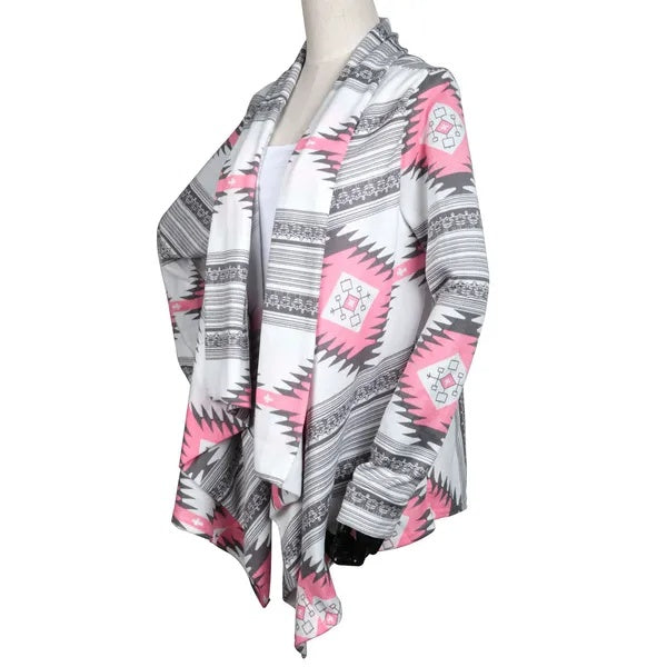 Women Open Front Cardigan Long Sleeve Shawl Neck Breathable Cardigan Well