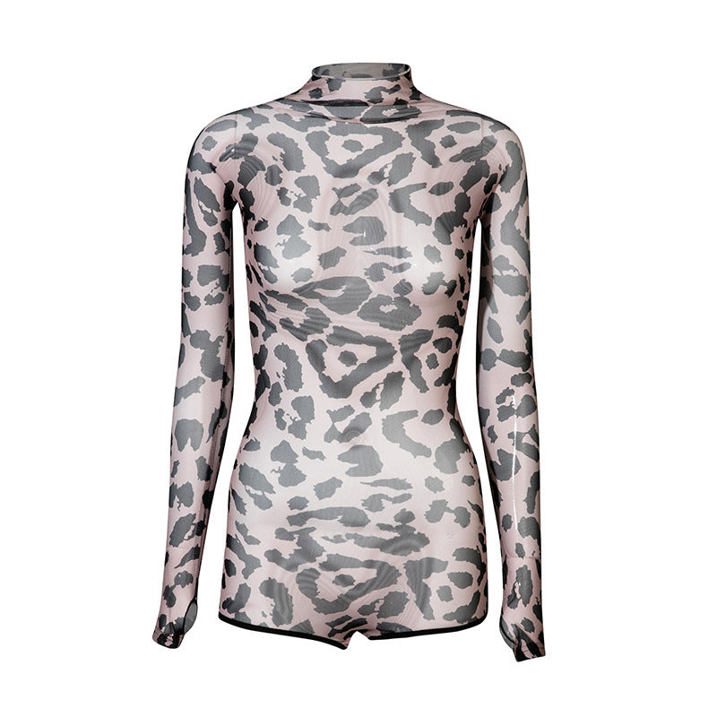 Mesh Jumpsuit Clothing Women's Overall Long Sleeve Exercise Clothing