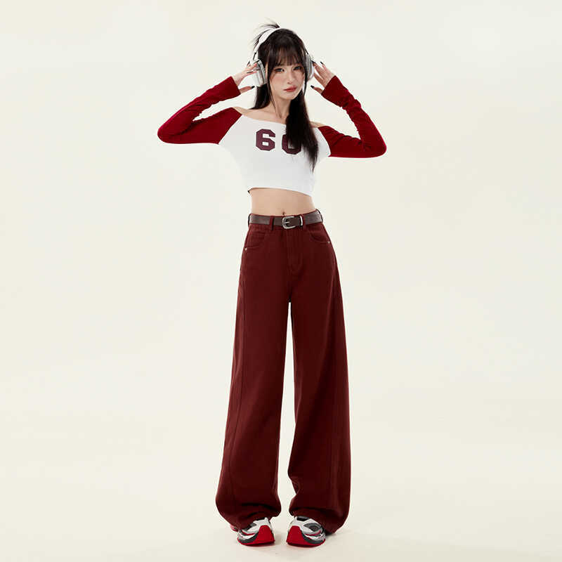 This Year's Popular Hot-selling Product Pants Retro Straight Wide-leg Pants