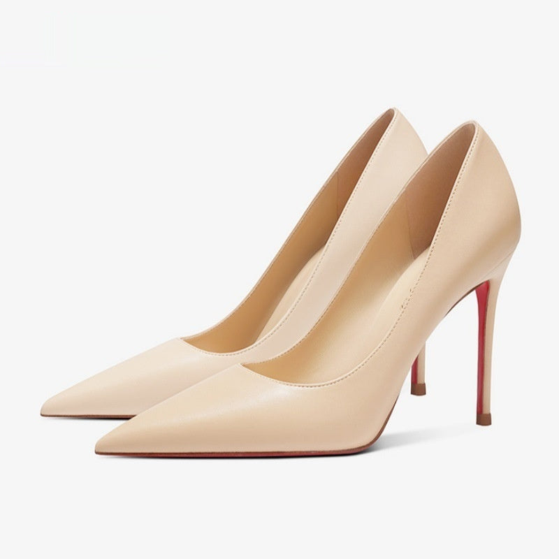 Pointed-toe Sheepskin Spring Women's Pumps