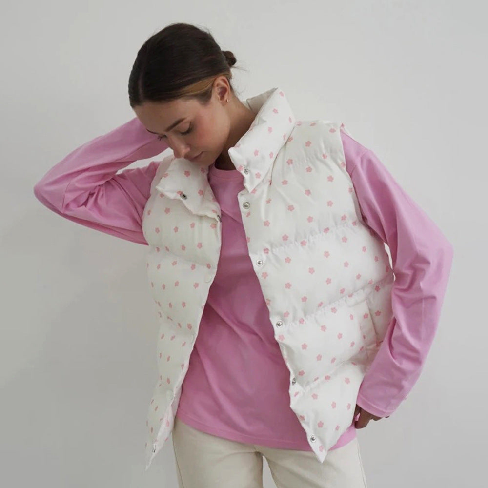 Printed Cotton-padded Jacket Waistcoat European And American Women