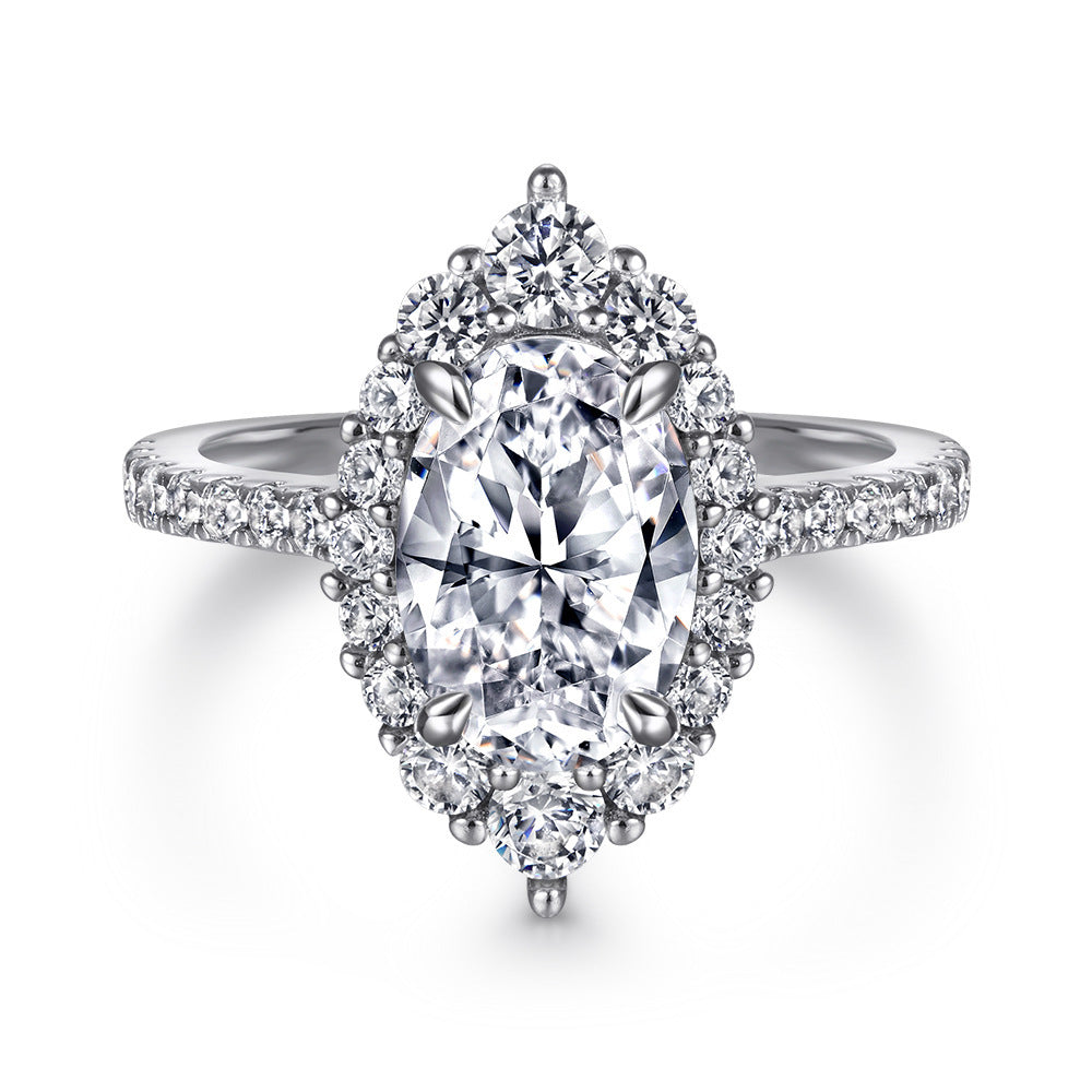 Oval Gem Pendant Necklace Women's Stud Earrings