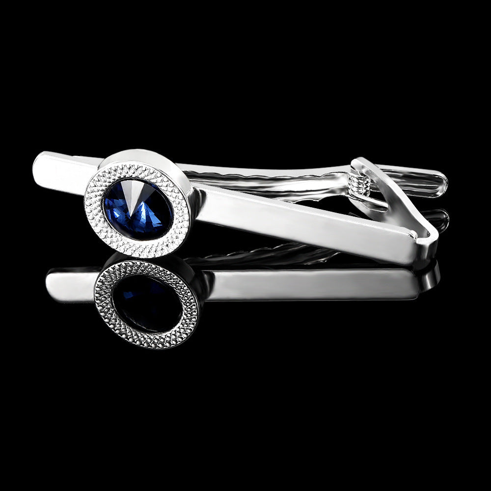 Men's Business European And American Fashion Blue Crystal Zircon Cufflinks