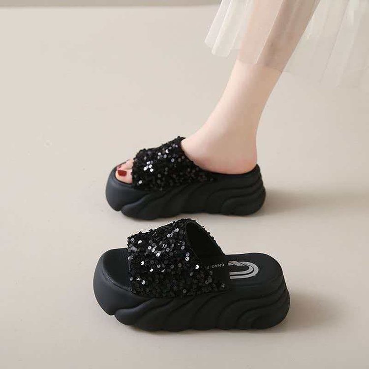 Women's Platform Slide Sandals Summer Outdoor 2026 New Simple Versatile Height Increasing Slip-on Sandals Vacation Casual Wedge Slides