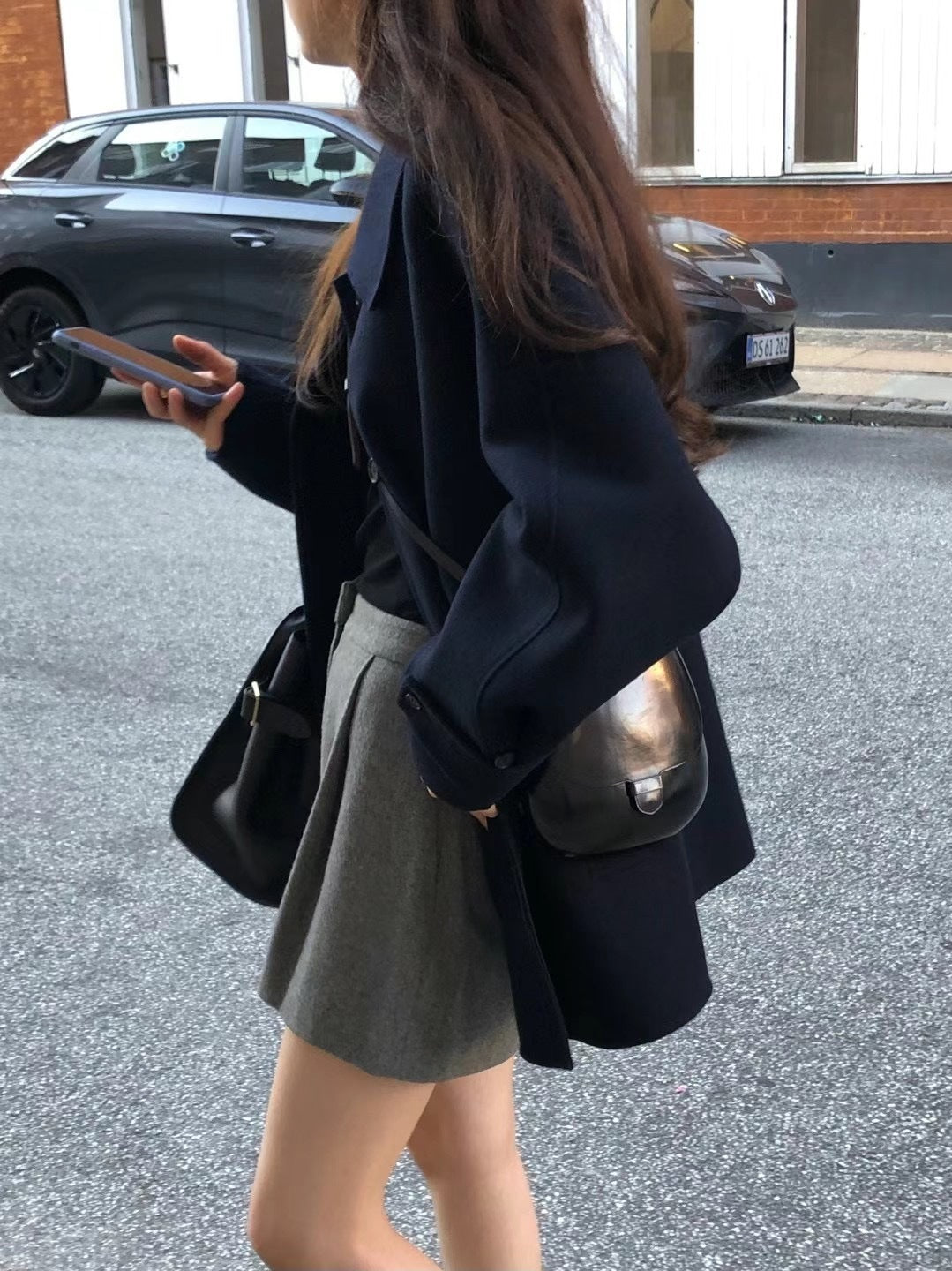 Lapel Single Breasted Mid-length Woolen Coat