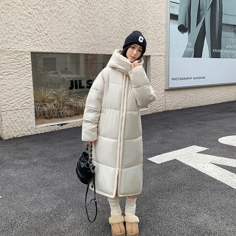 Women's Long Loose Thickening Keep Warm Hooded Cotton-padded Coat