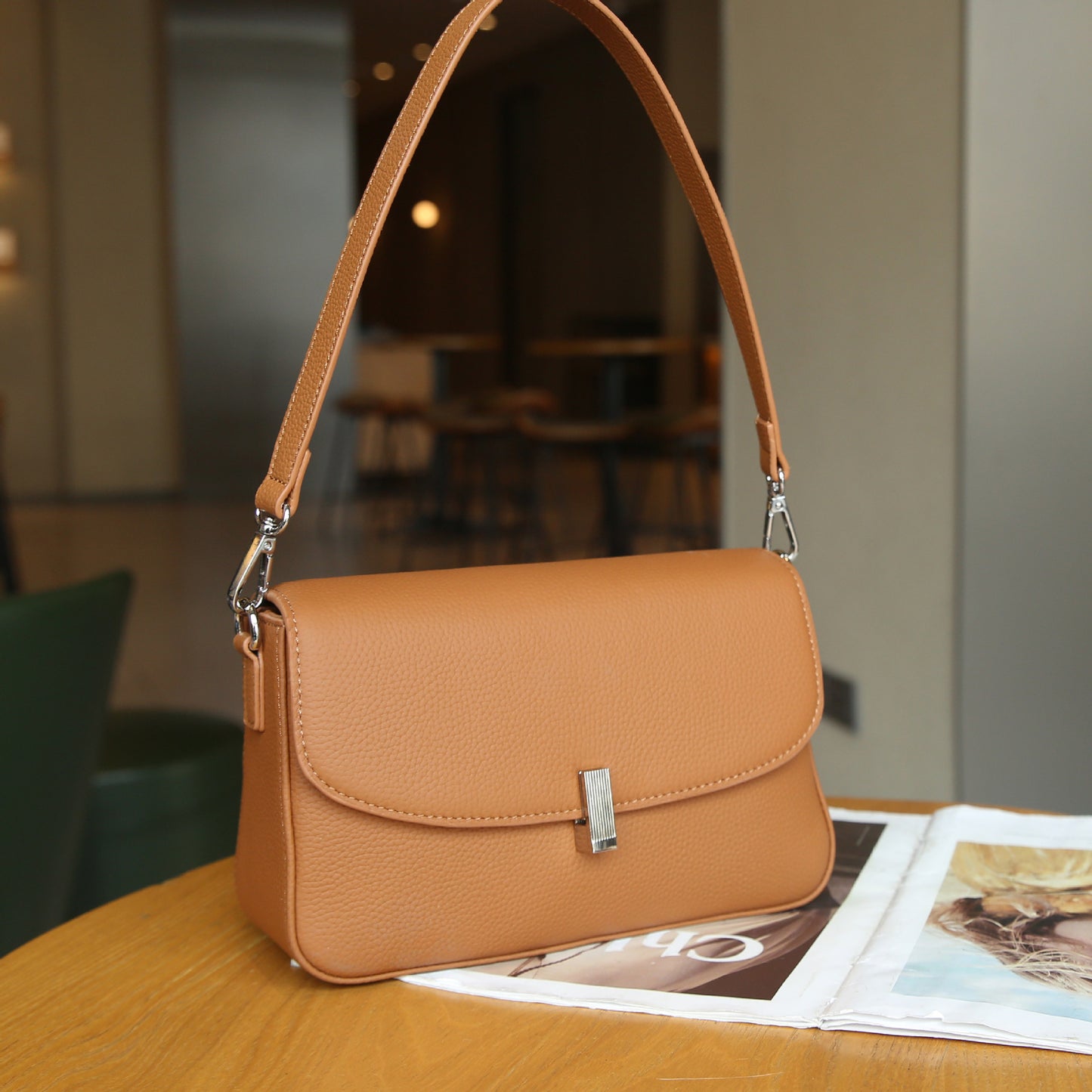 Large-capacity Leather Versatile Crossbody Elegant And Fashionable Genuine Cowhide Shoulder Bag