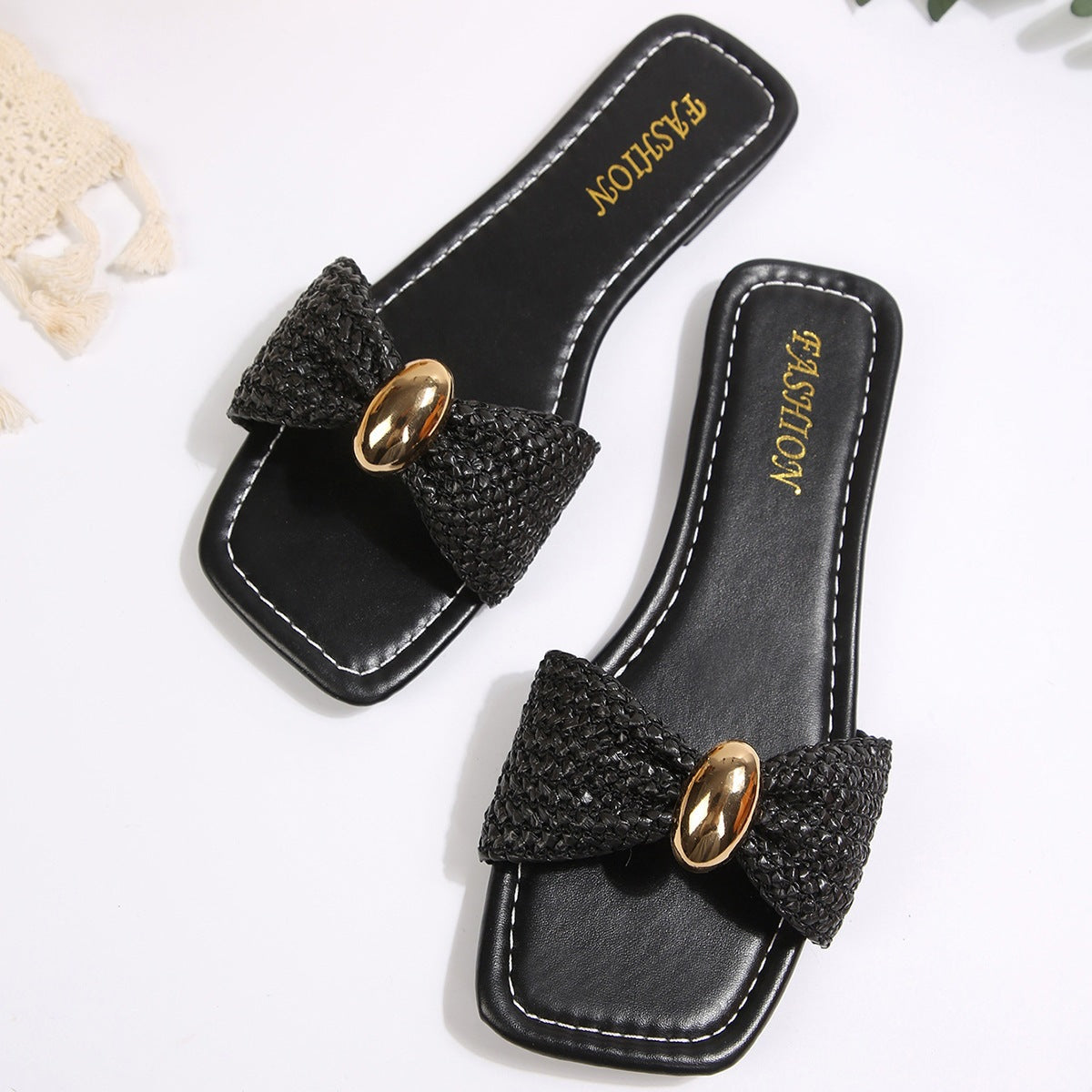 Womens Casual Outdoor Flat-Heel Summer Plus-Size Slippers