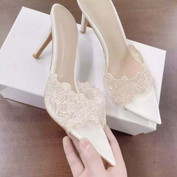 Open-toe Lace-up Strappy Sandals With A Pointed Toe, Designed For Women, Featuring A High Heel For An Elegant And Stylish Look