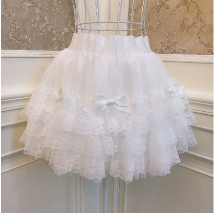 Lolita Princess Bowknot Lace All-matching Base Skirt