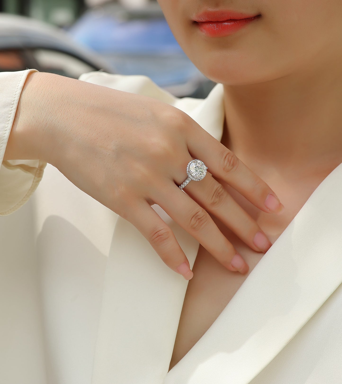 Starry Sky 5-Carat Moissanite Ring – S925 Silver & Platinum