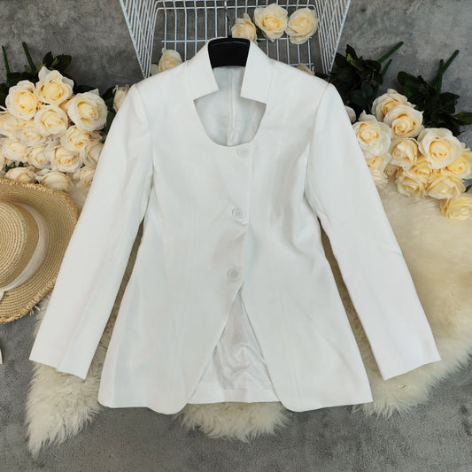 Women's Fashion Stand Collar Solid Color Personalized Easy Matching Coat