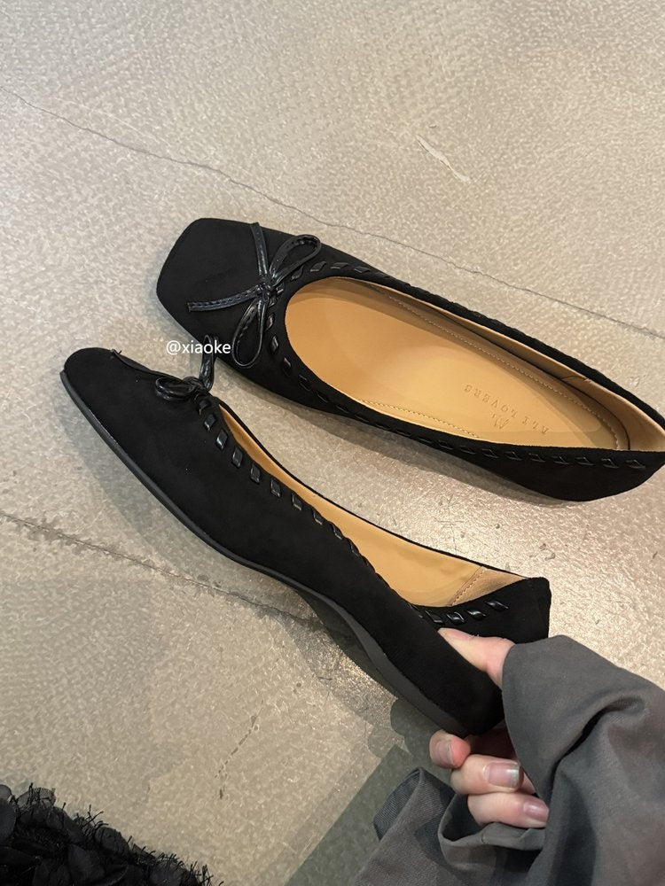 2026 New Spring & Autumn Women's Mary Jane Shoes, Retro Hidden Heel Flats, Niche Shallow Mouth Slip-on Granny Shoes
