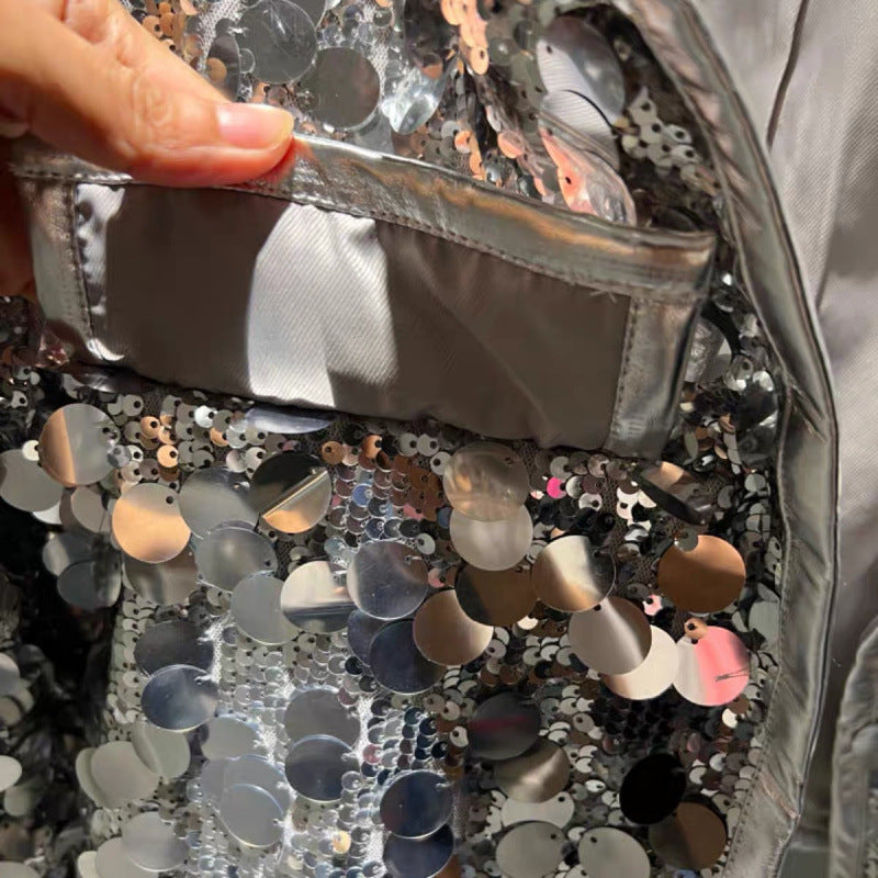 Sequined Coat Autumn Cool Wind Top For Women