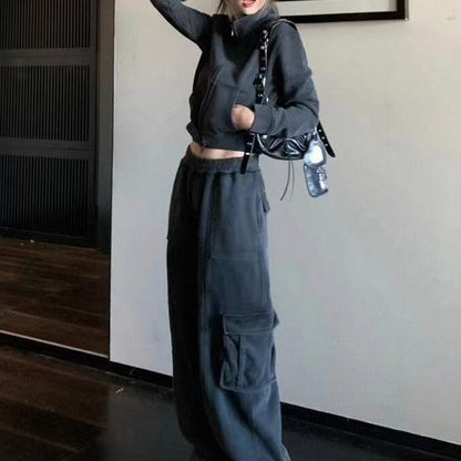 American Retro Sportswear Suit Women's Autumn Loose