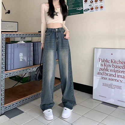 Loose High Waist Popular Straight Mop Pants