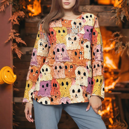 Women's Halloween Theme Printed T-shirt Holiday Dress Up