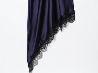 Women's Fashionable Casual Lace Asymmetric Dress