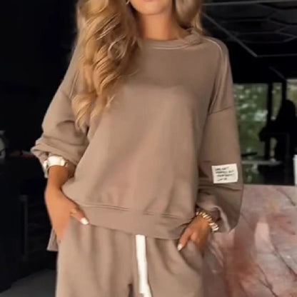 Casual Wide Leg Pocket Trousers Suit For Women