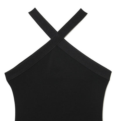 Halter Off-the-shoulder Stretch Tassel Dress For Women