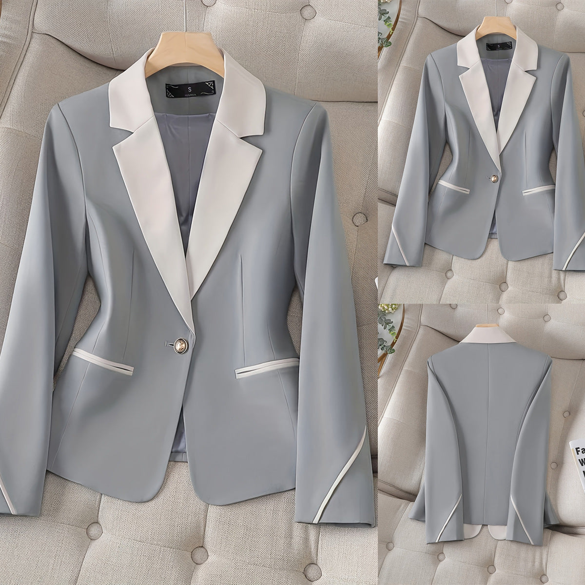 Elegant Fashion High-end Contrast Color Temperament Coat