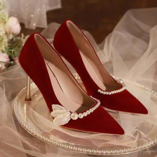 Women's Fashionable Red Pointed-toe High Heels