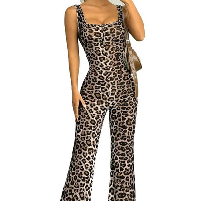 Summer New Slim Fit Backless Printed Jumpsuit For Women