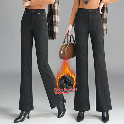 Women's Fashionable Stylish Casual Fleece-lined Slim Flare Pants