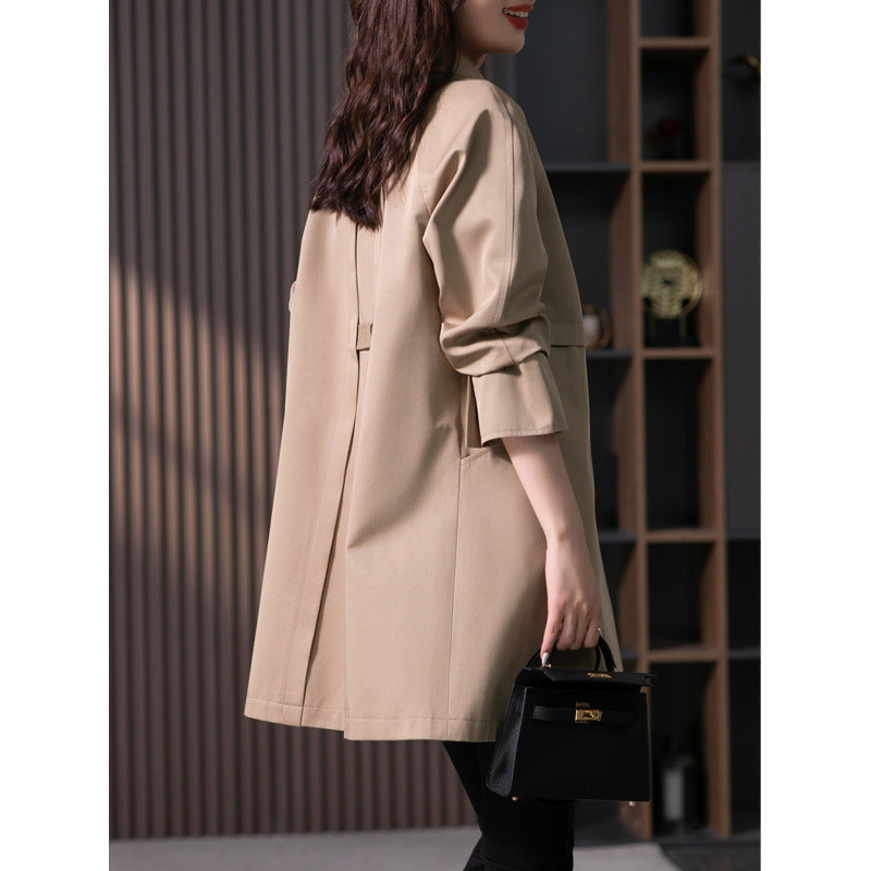 British Elegant Trench Mid-length Straight Coat