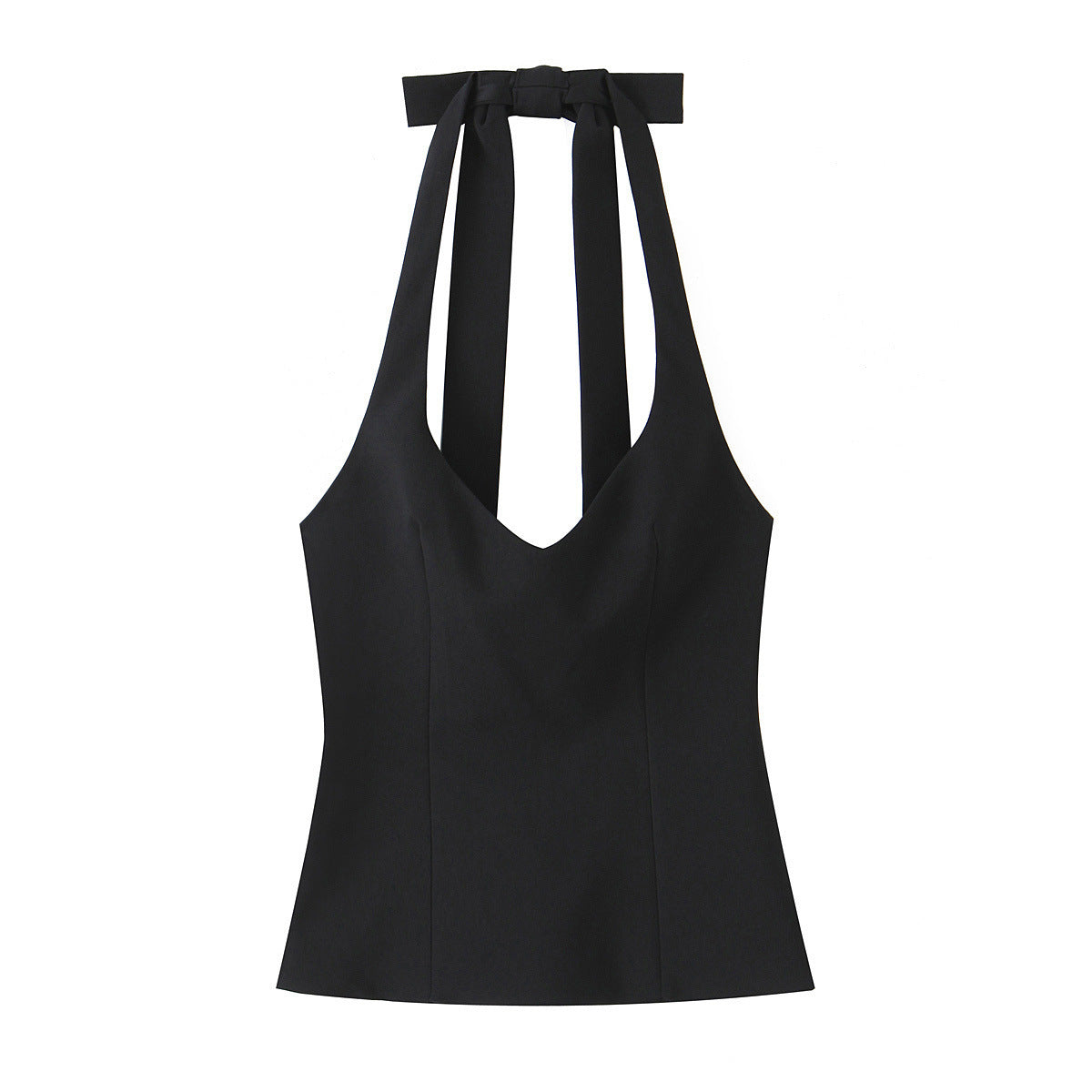 Autumn New Sweet And Spicy Style Slim-fit Hanging Collar Top