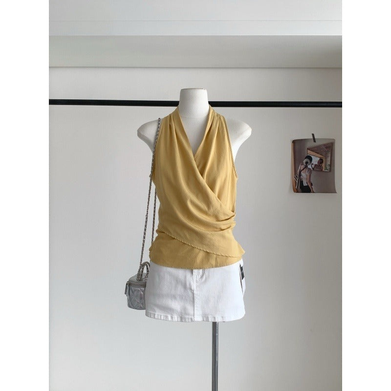 Fashion Versatile Korean Simple Comfort And Casual Halterneck Vest
