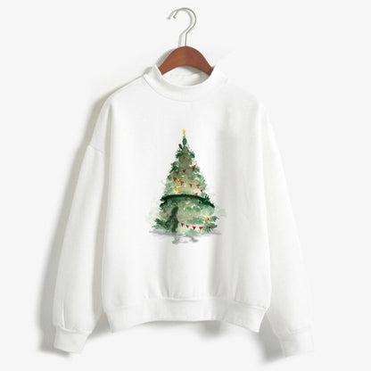 Christmas Printing Turtleneck Sweater Women