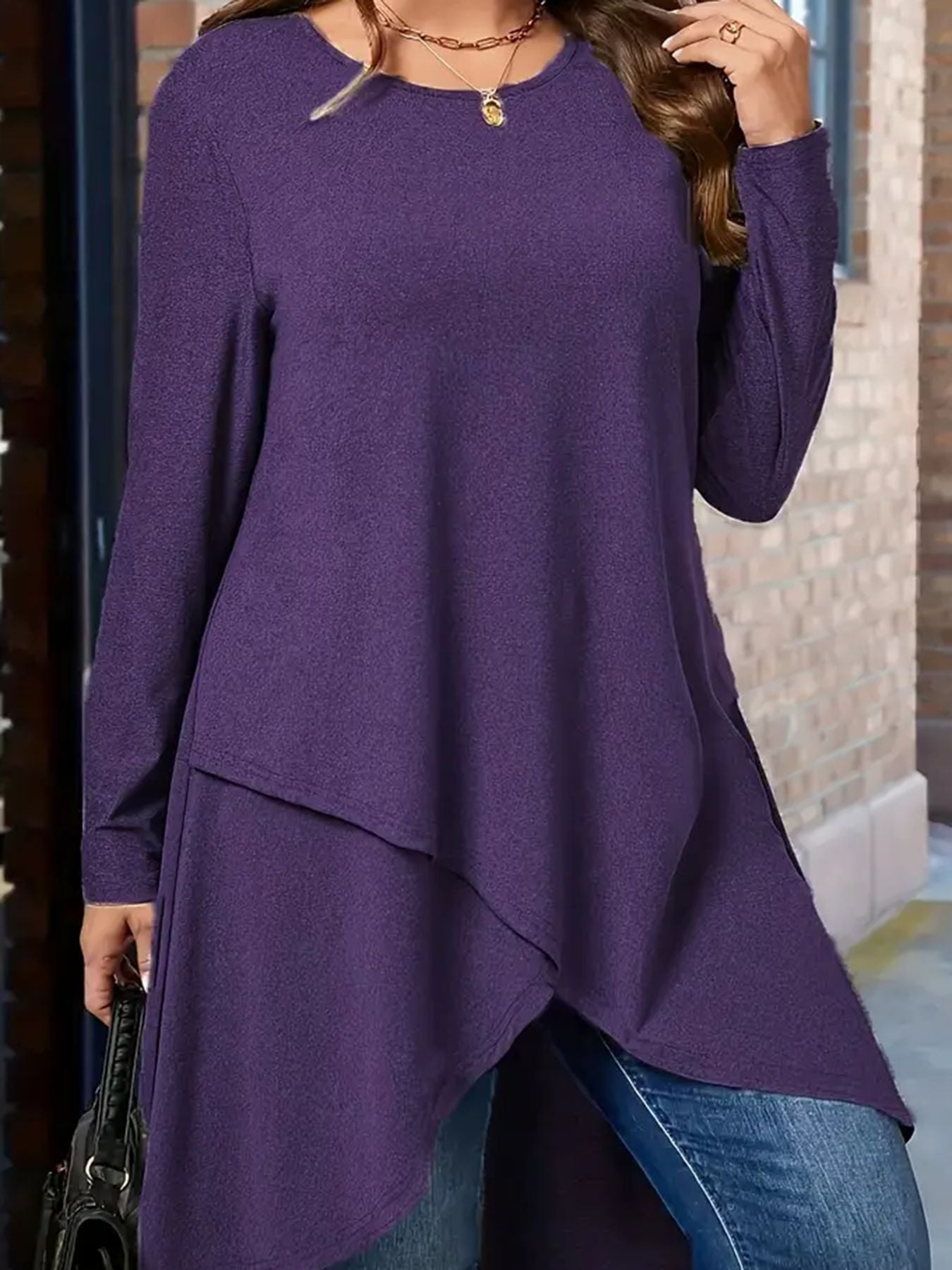 Plus Size Women's Autumn And Winter New Casual Loose Long Sleeves Outerwear Top