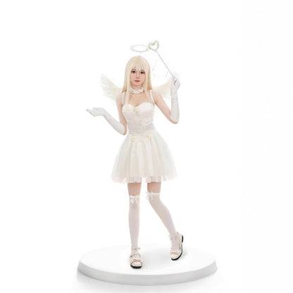 Halloween Black and White Angel Devil Costume Dark Dress Set