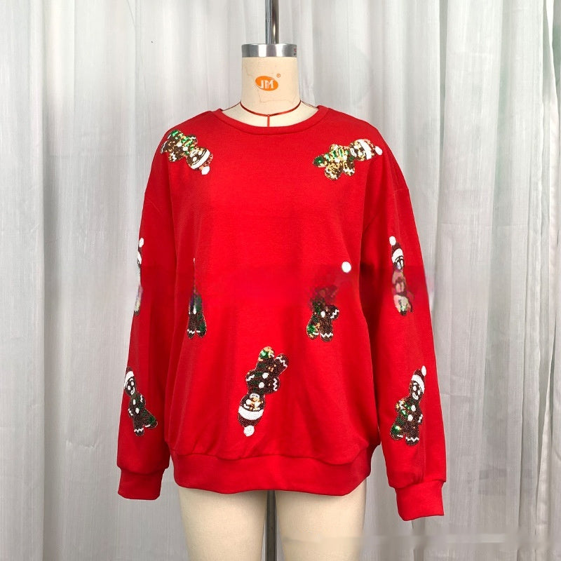 Women's Christmas Ginger Sequined Sweater
