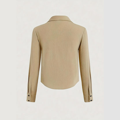 Pleated Elegant Long Sleeve Top Women