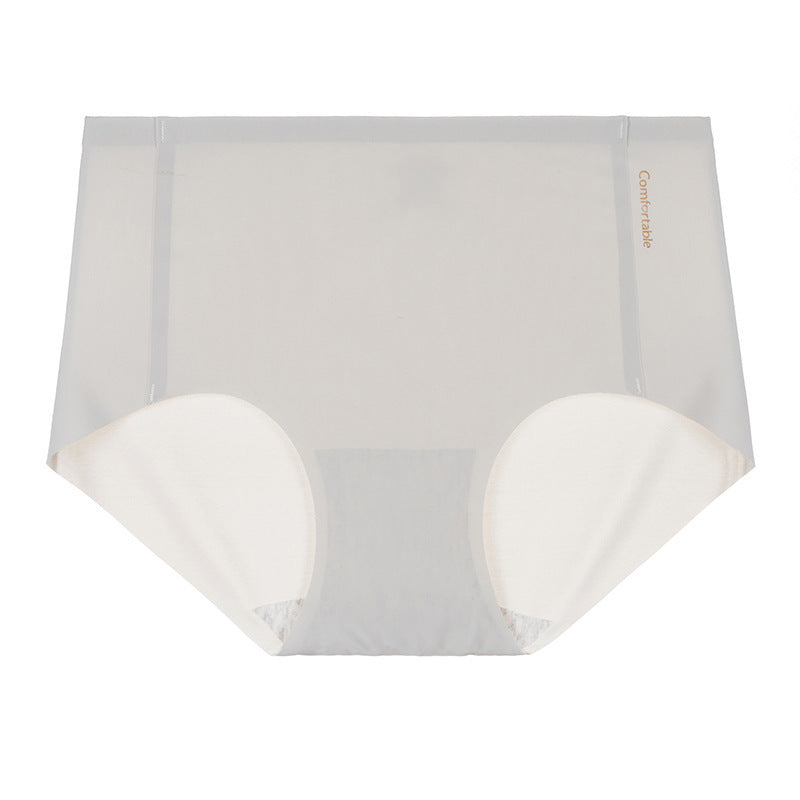 Ice Silk Underwear For Women Traceless Mid Waist Cotton Crotch Antibacterial