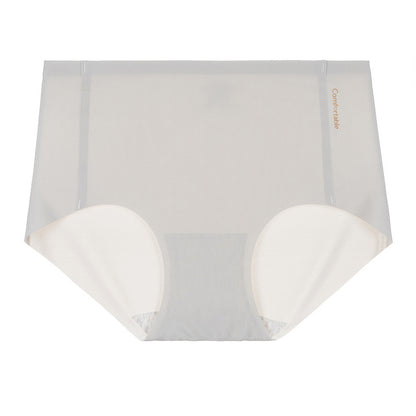 Ice Silk Underwear For Women Traceless Mid Waist Cotton Crotch Antibacterial