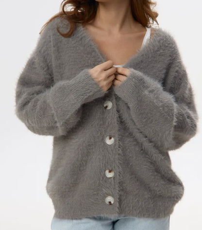 Loose Long Sleeve V-neck Sweater Coat Women