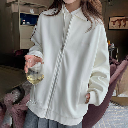 Sports Sweater Coat Women's Loose College Mid-length