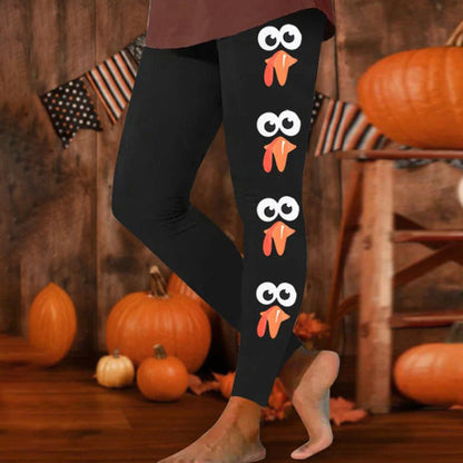 Hat Wine Glass Christmas Tree Sequined Printed Leggings