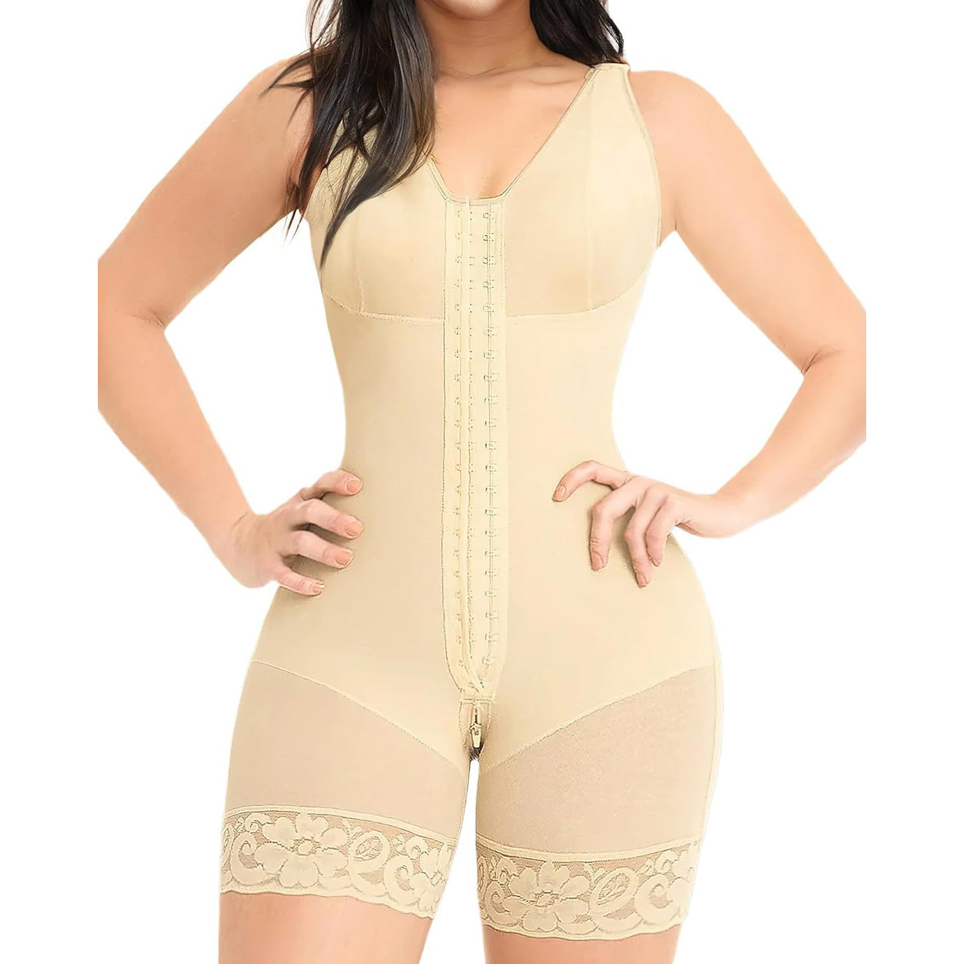 Corset One-piece Enhanced Zipper Bottom Crotch Large Size