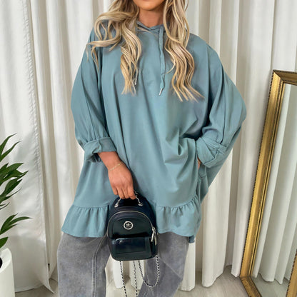 Women's Loose Lotus Leaf Mid-length Sweater