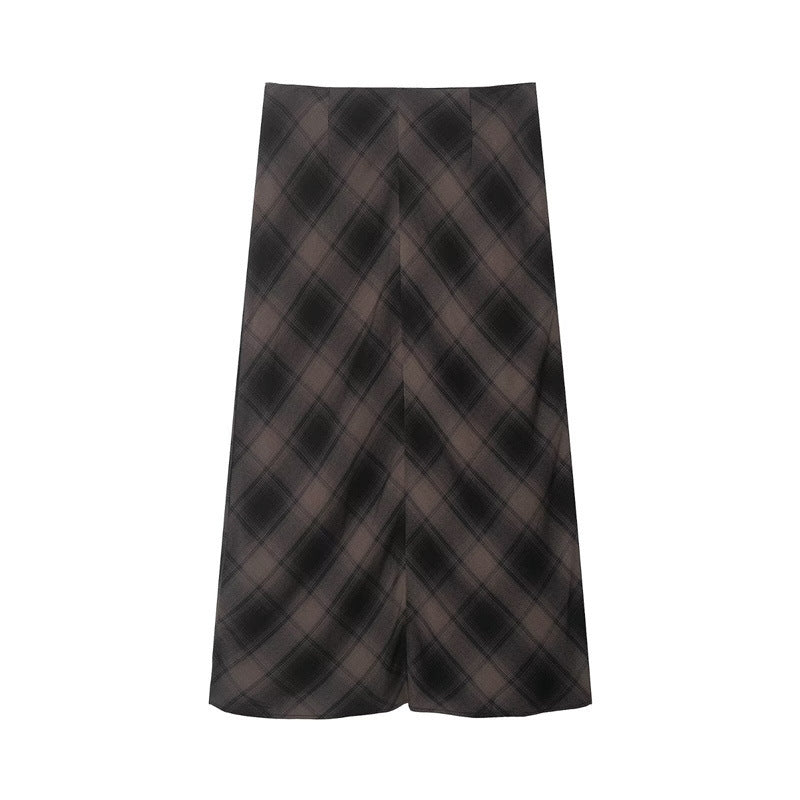 Women's Plaid Midi Skirt