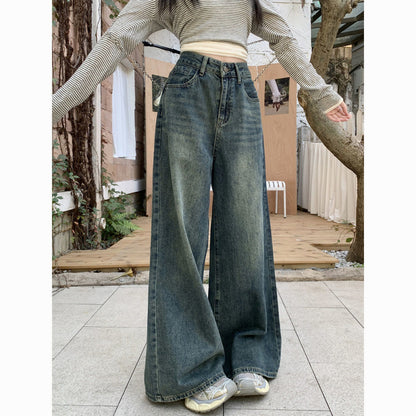 American Retro Straight Wide Leg Jeans