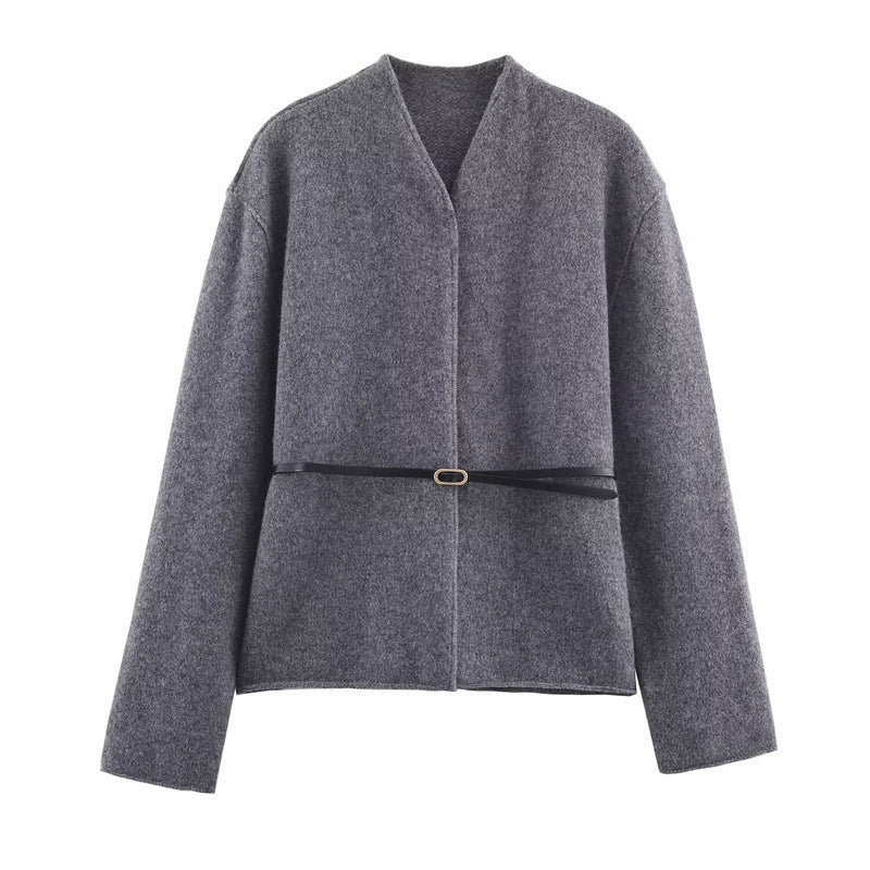 Pure Want To Match Belt Coat For Women