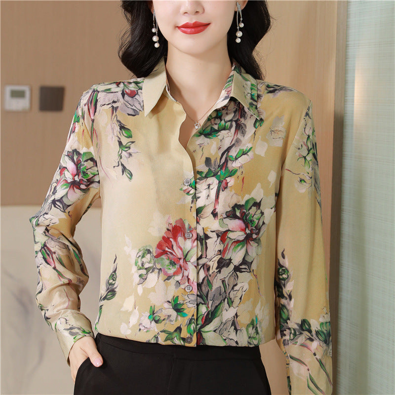 Women's Casual Loose French Printed Shirt