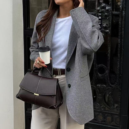 Casual High-end Solid Color Suit Jacket Women's Clothing