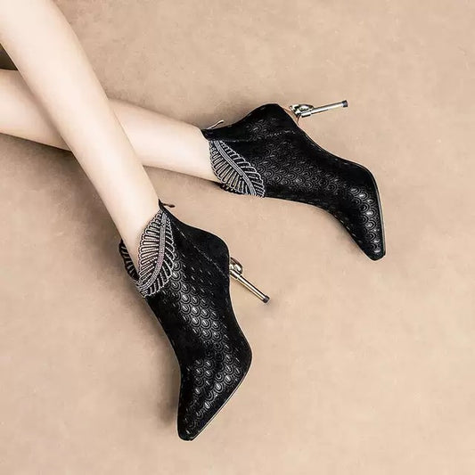 European And American New Leather Sexy Super High Heel Boots